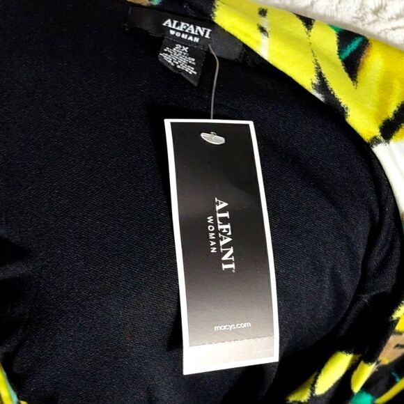 NWT Alfani Silo Palm Blouse - Picture 7 of 8